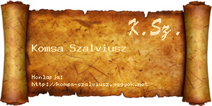 Komsa Szalviusz névjegykártya